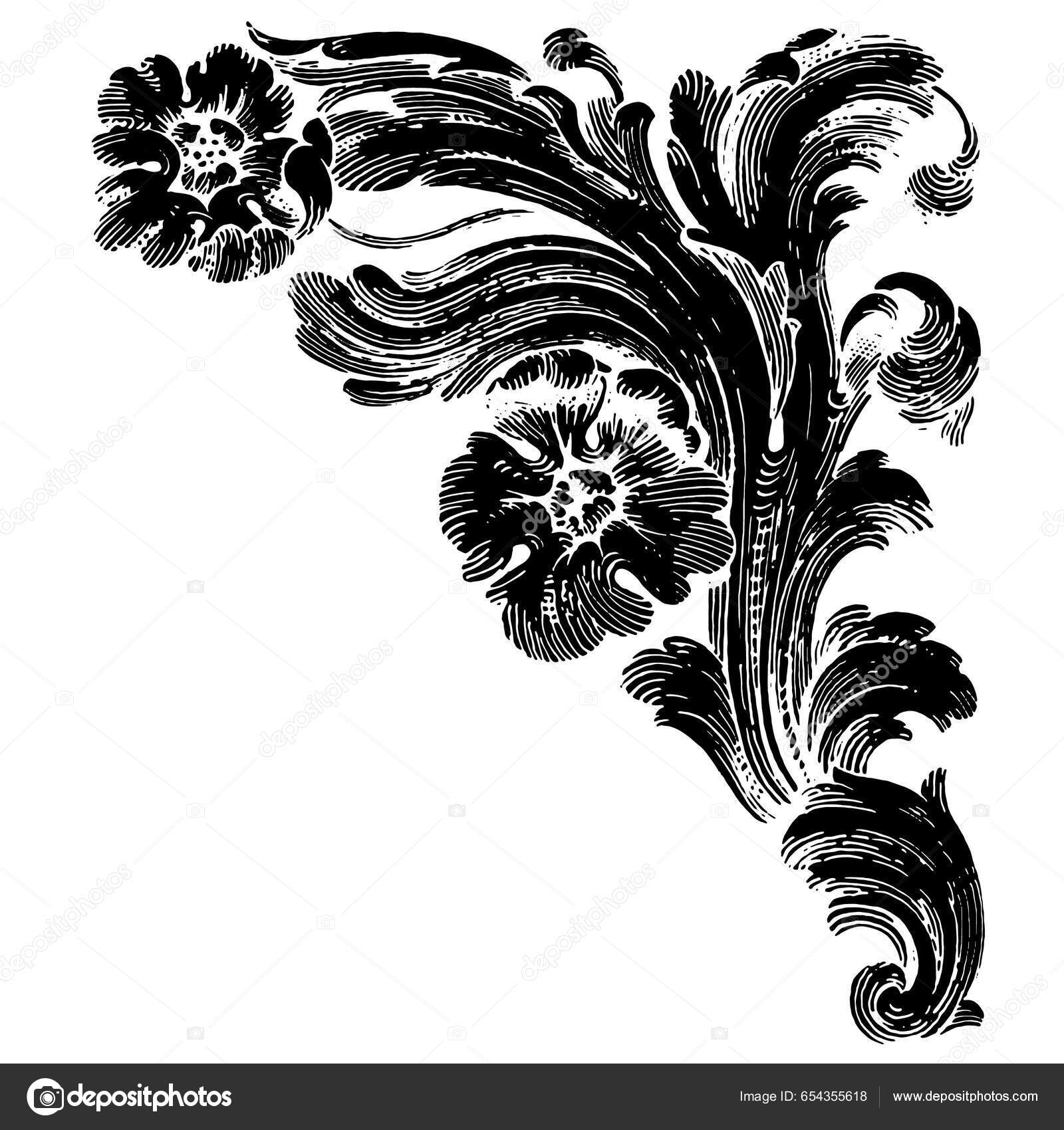 Vector baroque vintage elements design baroque scroll element ornament