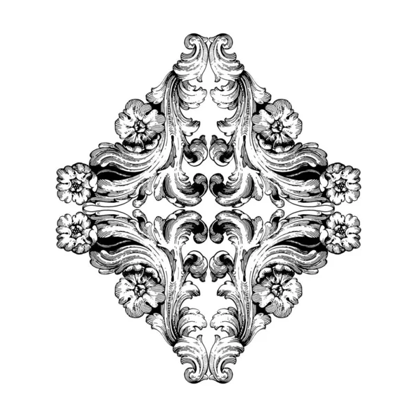 Vector Baroque Vintage Elements Design Baroque Scroll Element Ornament Graphic — Stock Vector