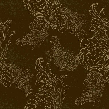 Geleneksel çiçek desenli, İtalyan klasik süsü. Kraliyet Viktorya dönemi duvar kâğıdı, lüks tekstil. Duvar kağıtları, tekstil, ambalaj, lüks ürünlerin tasarımı için Damascus biçimi