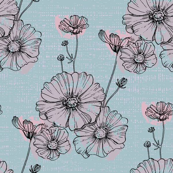 Botanischer Hintergrund Mit Trendigen Wildblumen Und Minimalistischen Blumen Für Wanddekoration — Stockvektor