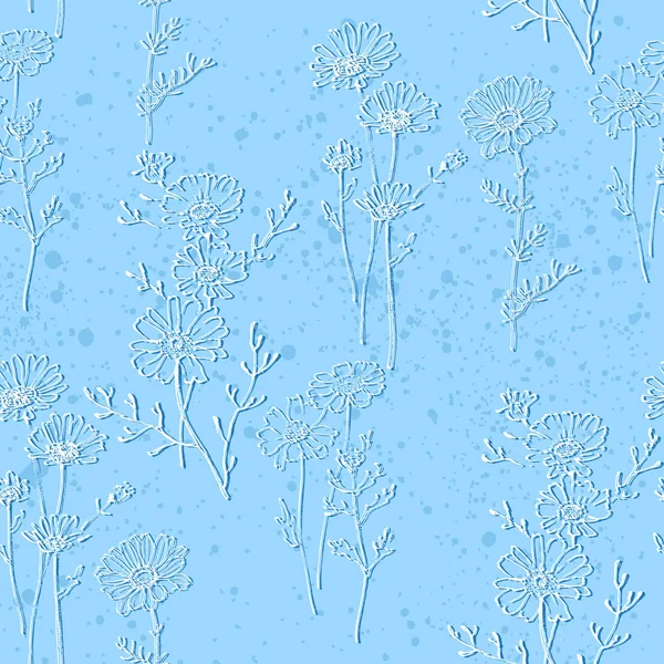 Botanical Background Daisies Trendy Wildflowers Minimalist Flowers Wall Decoration Wedding — Stock Vector