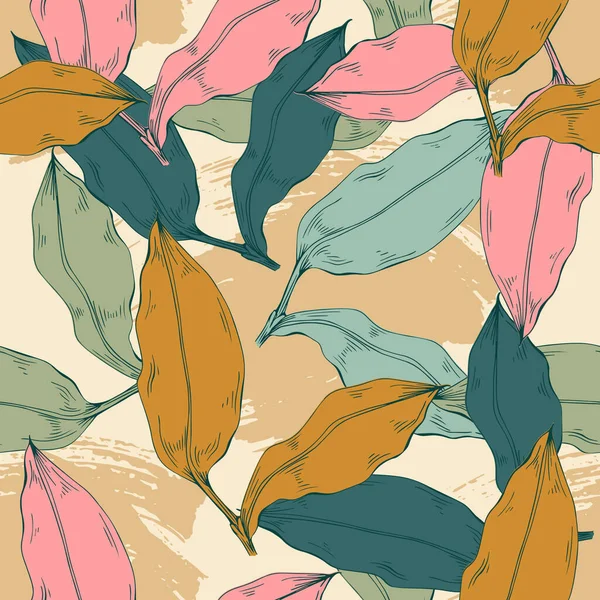 Лавровый Лист Цветочный Ботанический Цветок Изолированный Элемент Иллюстрации Векторный Ручной — стоковый вектор