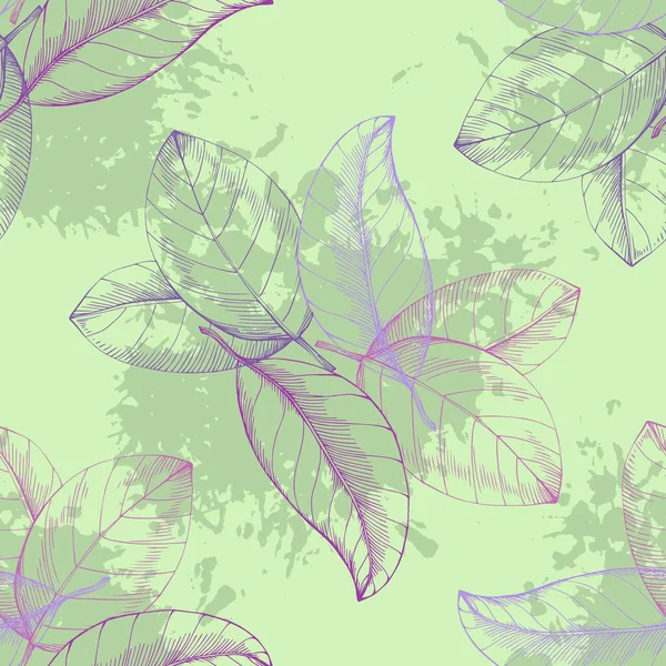 ベイリーフ フローラル植物の花 孤立したイラストエレメント バックグラウンド テクスチャ ラッパーパターン フレームまたはボーダーのためのベクトル手描画ワイルドフラワー — ストックベクタ
