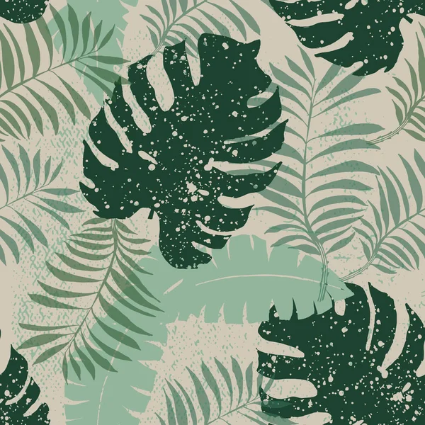 Zielony Tropikalny Wzór Tło Liści Palmy Dekoracji Okładki Tła Tapety — Wektor stockowy