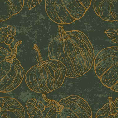 Balkabaklarıyla kusursuz desen. Cadılar Bayramı. Moda tekstil ve grafikleri için uygun.