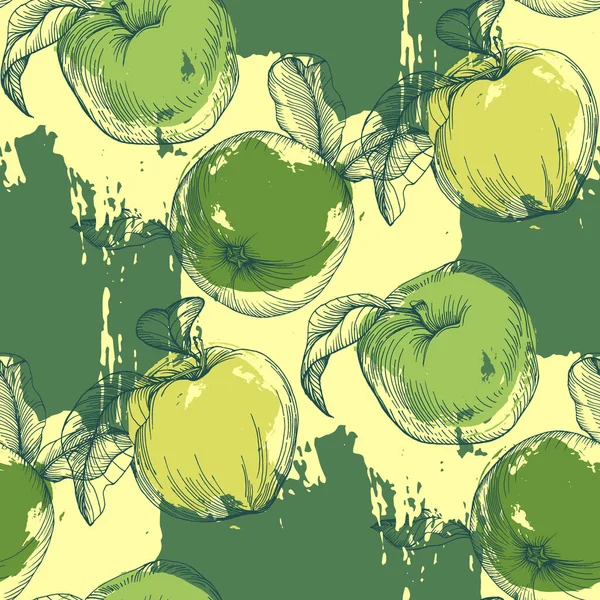リンゴのシームレスなパターン トレンディな手描きのプリント カバー インテリアの装飾および他のユーザーのための現代抽象的な設計 — ストックベクタ