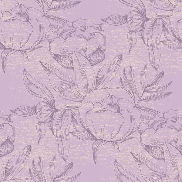 Цветочный Узор Бохо Пионскими Цветами Ретро Коллаж Современная Печать Свадебных — стоковый вектор