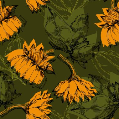 Ayçiçeği deseni kusursuz. Moda kumaşı ya da diğer basılabilir kapaklar için mükemmel bir süs..