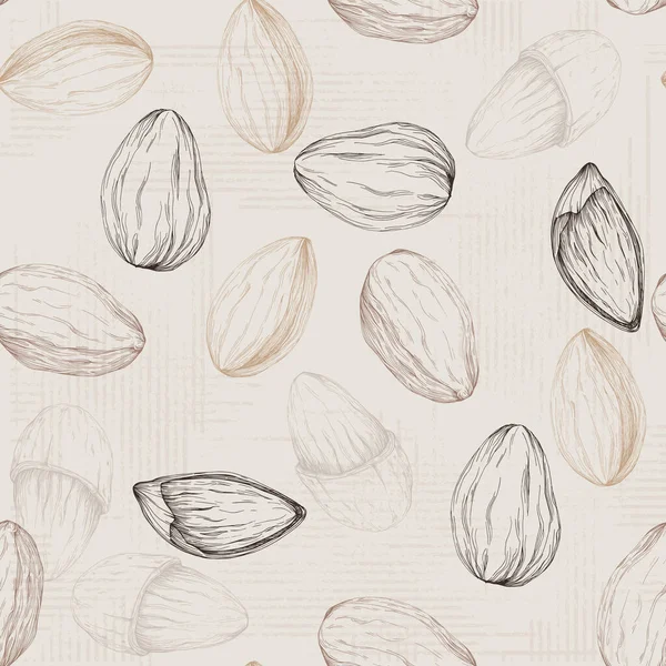 Almonds Seamless Pattern Useful Restaurant Identity Packaging Menu Design Interior — Stock Vector