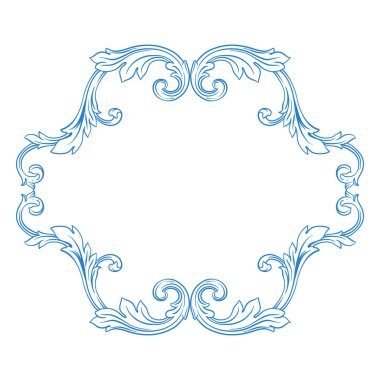 Barok tarzı vintage ve retro olarak sınır veya çerçeve dekoratif filigran kaligrafi ögesi