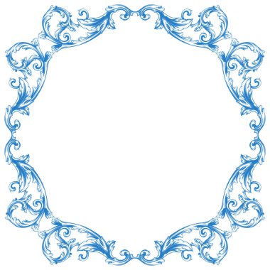 Barok tarzı vintage ve retro olarak sınır veya çerçeve dekoratif filigran kaligrafi ögesi