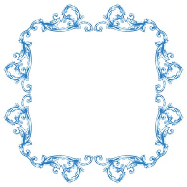 Barok tarzı vintage ve retro olarak sınır veya çerçeve dekoratif filigran kaligrafi ögesi