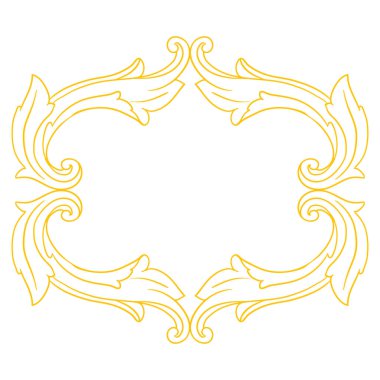 Altın Sınır veya çerçeve dekoratif filigran kaligrafi ögesi barok tarzı vintage ve retro