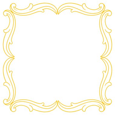 Altın Sınır veya çerçeve dekoratif filigran kaligrafi ögesi barok tarzı vintage ve retro