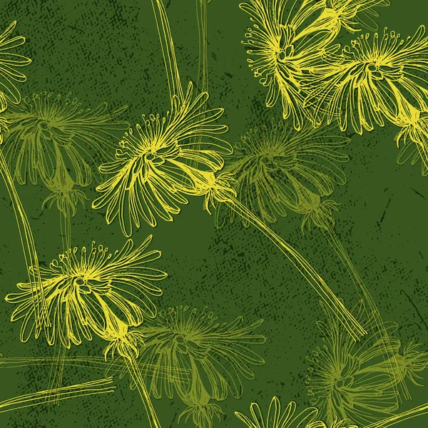 Бесшовный Одуванчик Векторное Растение — стоковый вектор