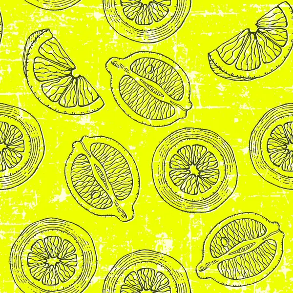 Modèle Tropical Sans Couture Avec Des Citrons Joli Fond Été — Image vectorielle
