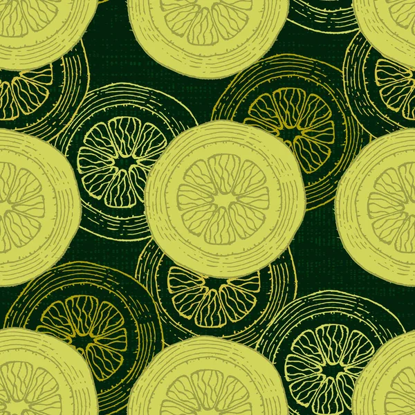 Modèle Tropical Sans Couture Avec Des Citrons Joli Fond Été — Image vectorielle