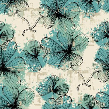 Aziz Patrick Günü. Dört yapraklı yoncalarla kusursuz desen. Yonca sembolü deseni. Basit tekrarlanabilir tasarım. İrlanda 'nın iyi şanslar sembolü