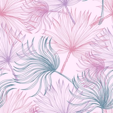 Stilize Hindistan cevizi hurma ile Dikişsiz tropikal desen bırakır.