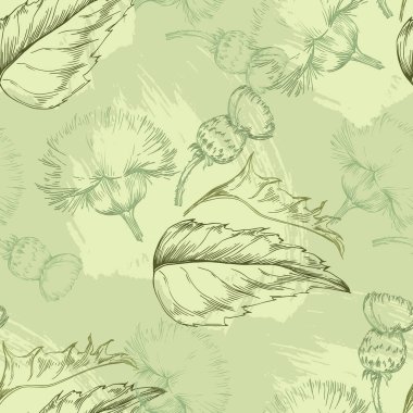 İskoç Devedikeni Çiçeği Kusursuz Desen.