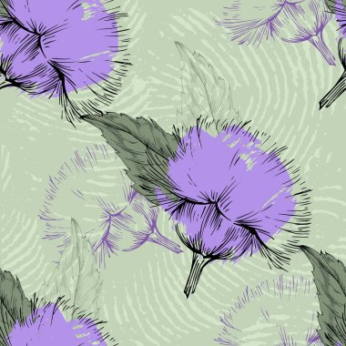 İskoç Devedikeni Çiçeği Kusursuz Desen.