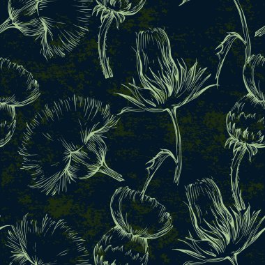 İskoç Devedikeni Çiçeği Kusursuz Desen.