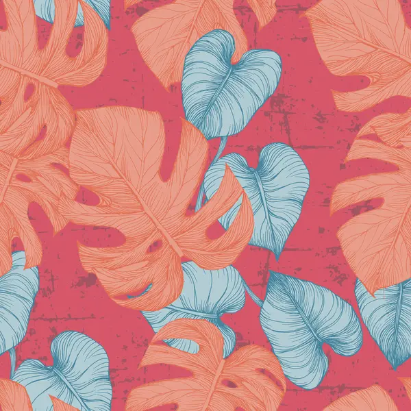 Stilize Hindistan cevizi hurma ile Dikişsiz tropikal desen bırakır.