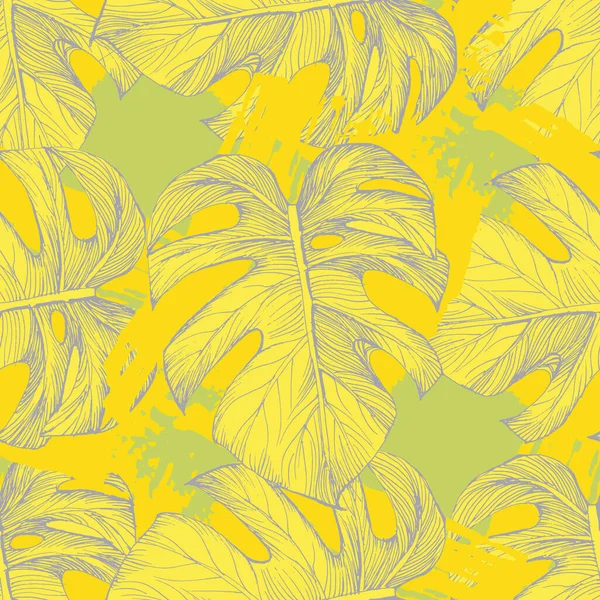 Stilize Hindistan cevizi hurma ile Dikişsiz tropikal desen bırakır.