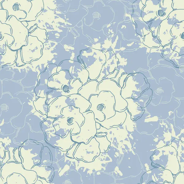 Bezešvé Vzor Krásnými Květy Třešňové Květy Sakura Větev Květiny Malba — Stockový vektor