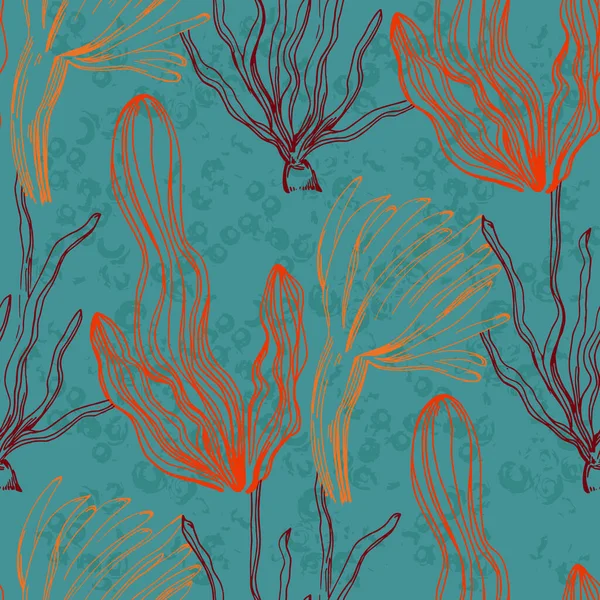 El çizimi mercanlar pürüzsüz desen, sualtı arka planı, tekstil, afiş, duvar kağıtları, ambalaj - vektör tasarımı için harika.