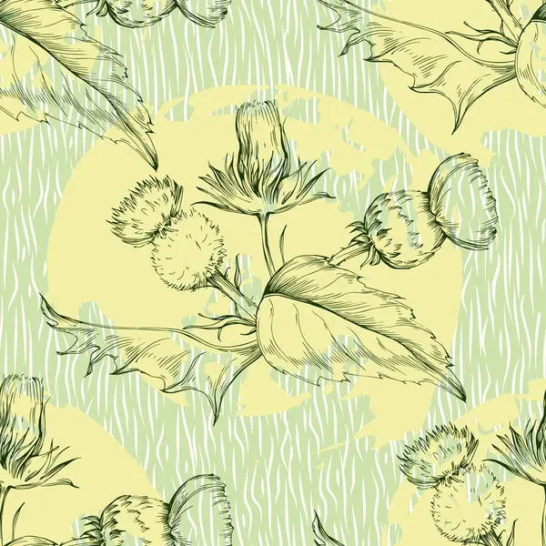 Шотландский Бессемянный Цветок Чертополоха — стоковый вектор