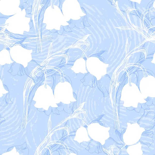 Bahar çiçekleriyle kusursuz çiçek desenleri vadideki Lily. Vektör çiçek izleri