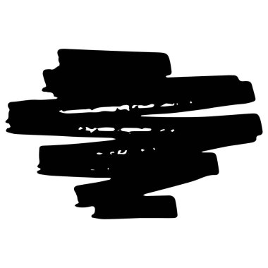 beyaz arkaplanda siyah mürekkep fırçası darbeleri izole