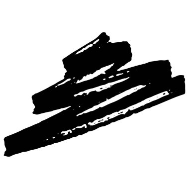 beyaz arkaplanda siyah mürekkep fırçası darbeleri izole