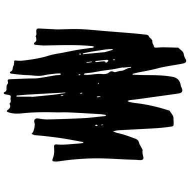 beyaz arkaplanda siyah mürekkep fırçası darbeleri izole