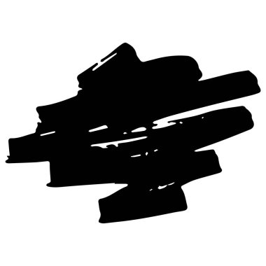 beyaz arkaplanda siyah mürekkep fırçası darbeleri izole