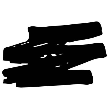 beyaz arkaplanda siyah mürekkep fırçası darbeleri izole