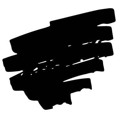 beyaz arkaplanda siyah mürekkep fırçası darbeleri izole