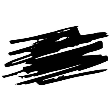 beyaz arkaplanda siyah mürekkep fırçası darbeleri izole