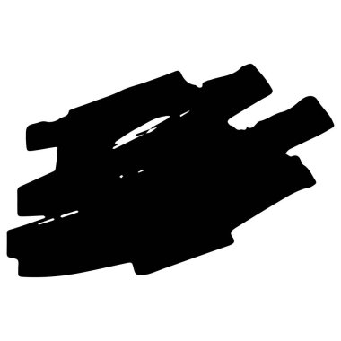 beyaz arkaplanda siyah mürekkep fırçası darbeleri izole