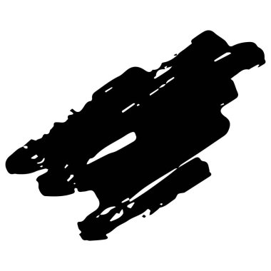 beyaz arkaplanda siyah mürekkep fırçası darbeleri izole