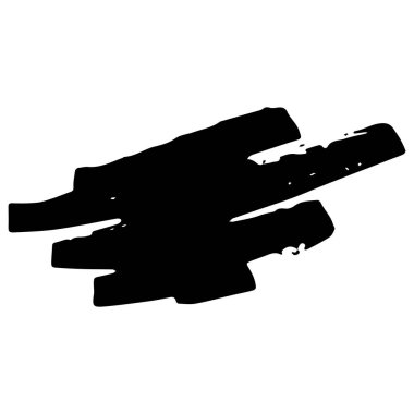 beyaz arkaplanda siyah mürekkep fırçası darbeleri izole