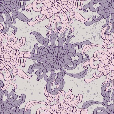 El Çizimi Şakayık Çiçeği Kusursuz Desenli Arkaplan. Kutlama kartları için zarif tasarım unsuru. Doğum günü, Sevgililer Günü, düğün ve nişan davetiyesi şablonu..