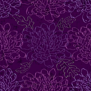 El Çizimi Şakayık Çiçeği Kusursuz Desenli Arkaplan. Kutlama kartları için zarif tasarım unsuru. Doğum günü, Sevgililer Günü, düğün ve nişan davetiyesi şablonu..