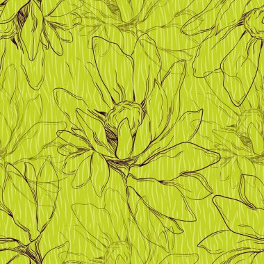 El çizimi çiçek arkaplanı. Botanik kusursuz desen. Çizim çizimi. Moda, kumaş, tekstil, duvar kağıdı, kapak, ağ, ambalaj ve tüm baskılar için tasarım