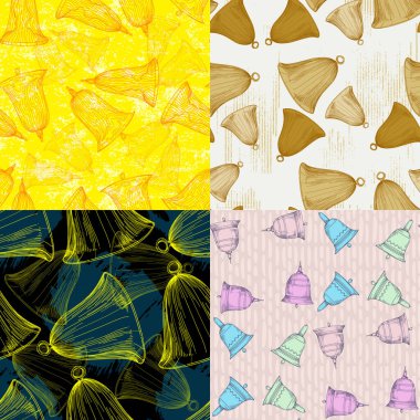 Bell 'in kusursuz deseni. Moda tekstil tasarımı, grafikler, arka planlar ve el sanatları keten dokusu