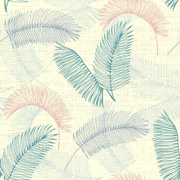 Textura Patrón Sin Costuras Palmera Hawaii Ilustración Diseño Dibujo Mano — Archivo Imágenes Vectoriales