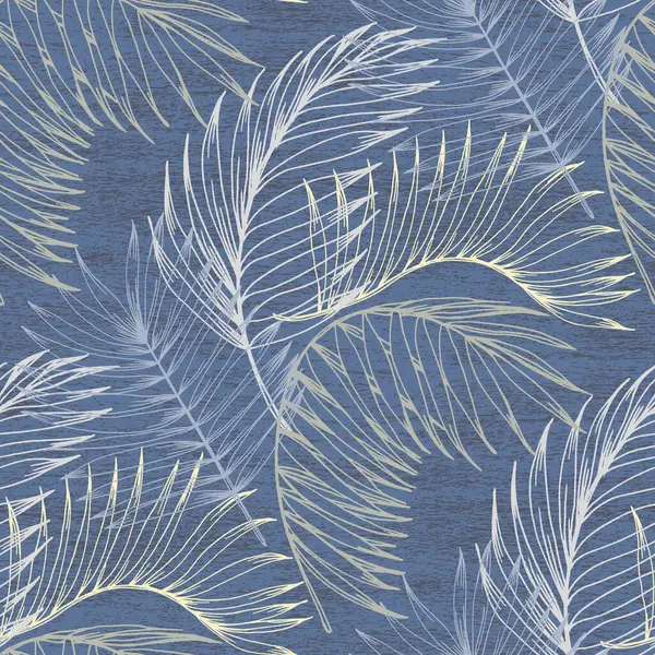 Textura Padrão Sem Costura Palmeira Havaí Desenho Mão Projeto Ilustração Gráficos Vetores