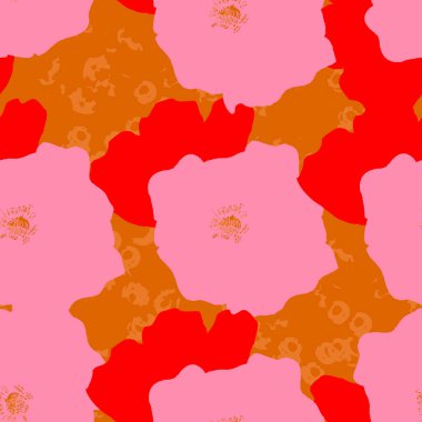 Haşhaş tarlası çiçekleriyle kusursuz desen. Kır çiçekleri modaya uygun sonsuz desenler. Meadow Çiçek Çizimi. Çiçek açan gelincik çiçekleri pürüzsüz desen.