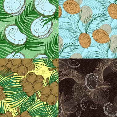 Sakura ve okaliptüs ile kusursuz bir fon. Renkli taslak stili el çizimi arka plan. Ayrıntılı illüstrasyon, el çizimi. Kumaş ve tekstil için harika, parmak izi, davetiye, ambalaj